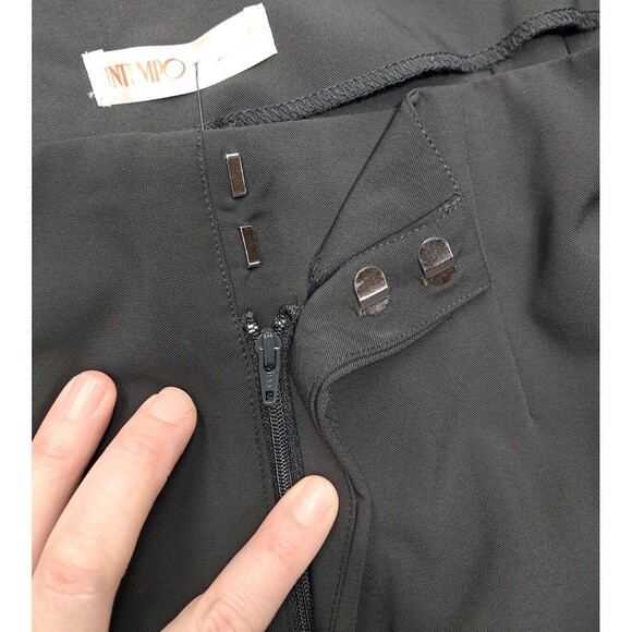 New Intempo Womens Sz 8 Flare Pants Black Dress Wide Leg Slits Up Office Work - Picture 10 of 15